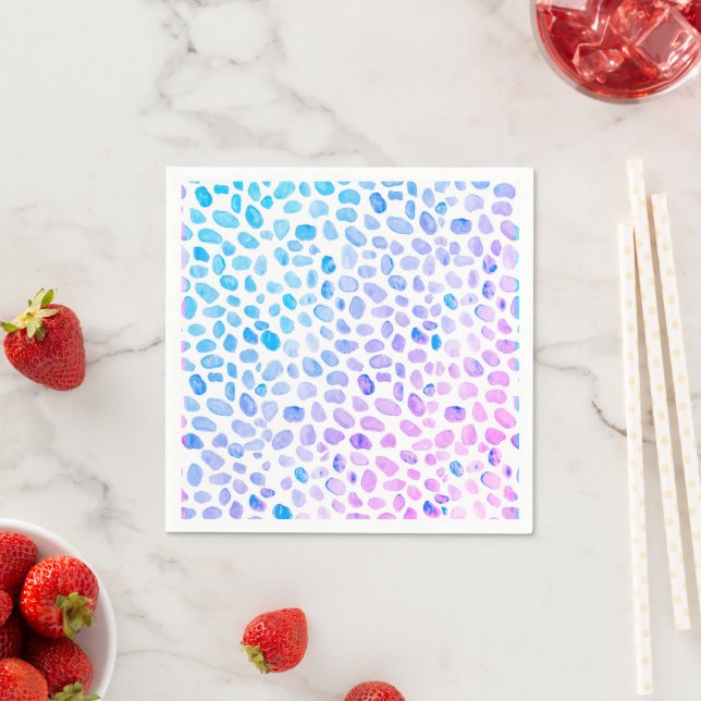 Seaglass Watercolor Painting Beach Napkin (Insitu)