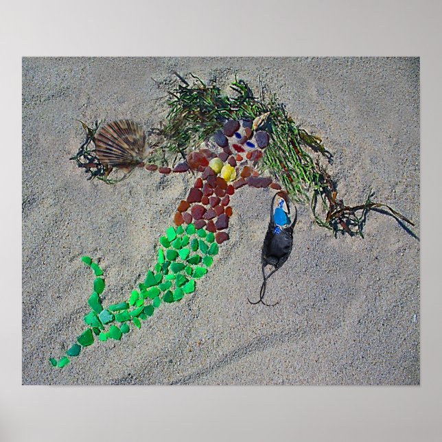 SeaGlassMermaid11x14Wrap Poster (Front)