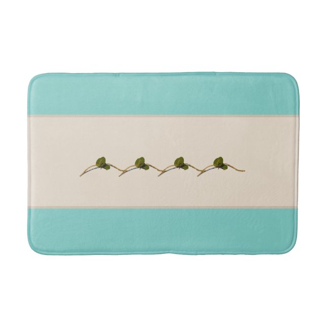 Seagrape Blooms Stripe- Gulf- Bath Mat (Front)