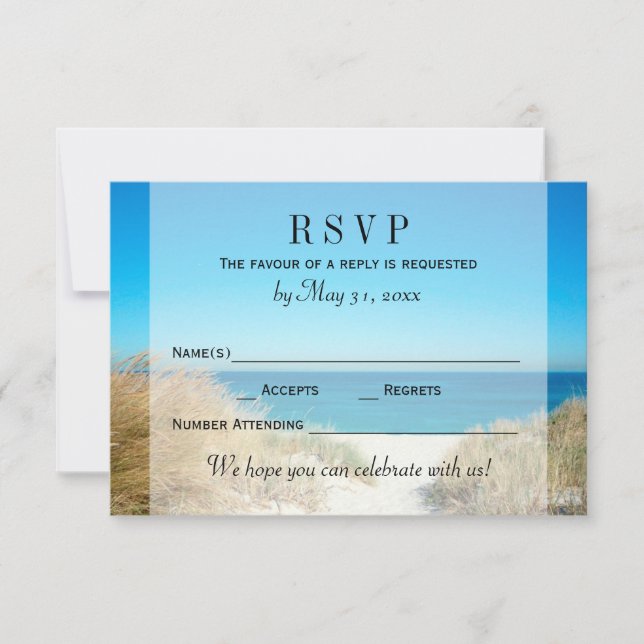 Seagrass Beach Wedding Réponse RSVP (Devant)