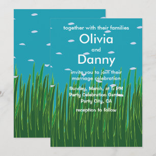 Seagrass Meadow Underwater Seaside Beach Wedding Invitation