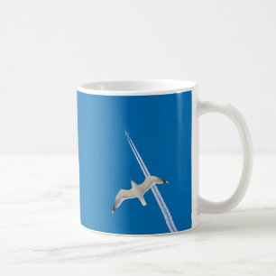 Seagull and airplane coffee mug