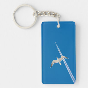 Seagull and airplane keychain