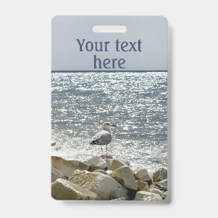 Seagull and sea badge