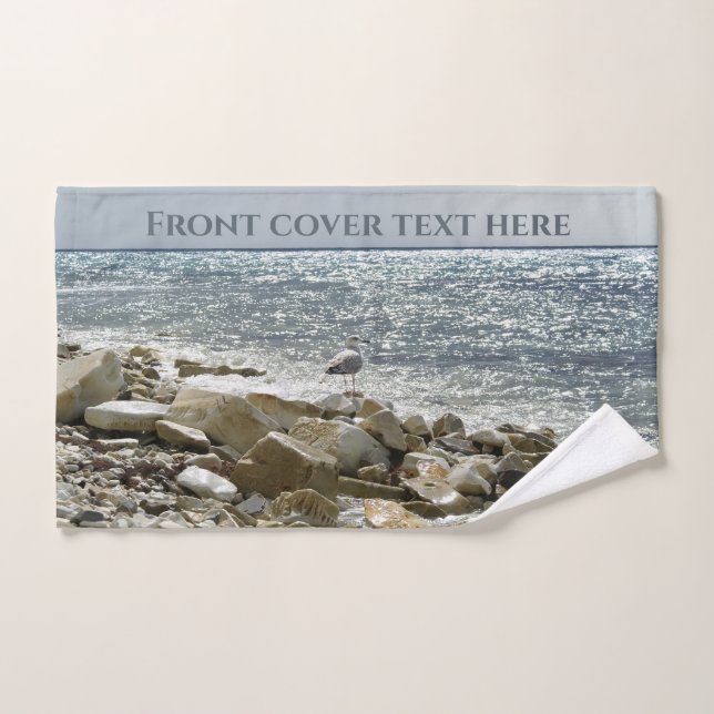 Seagull and sea hand towel (Hand Towel)