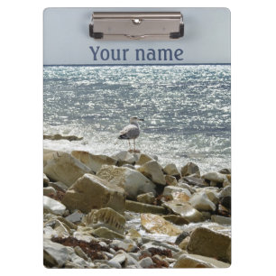 seagull and sea surf clipboard