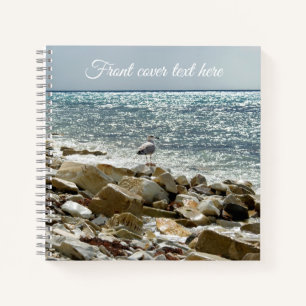 seagull and sea surf notebook