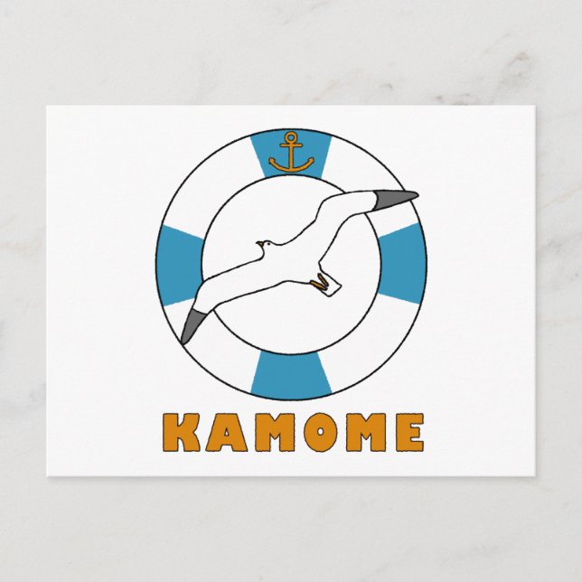Seagull and Swim Ring Light Blue Postcard (Front)