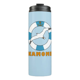 Seagull and Swim Ring Light Blue Thermal Tumbler