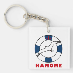 Seagull and Swim Ring Navy Blue Keychain