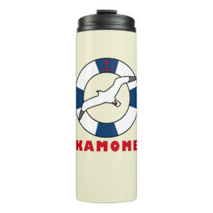 Seagull and Swim Ring Navy Blue Thermal Tumbler
