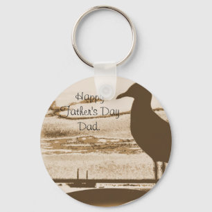 Seagull at dusk keychain