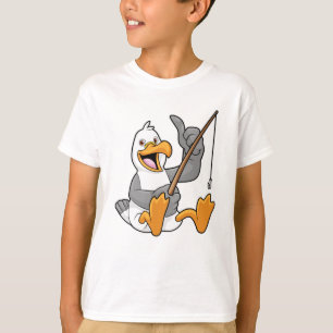Seagull at Fishing with Fishing rod T-Shirt