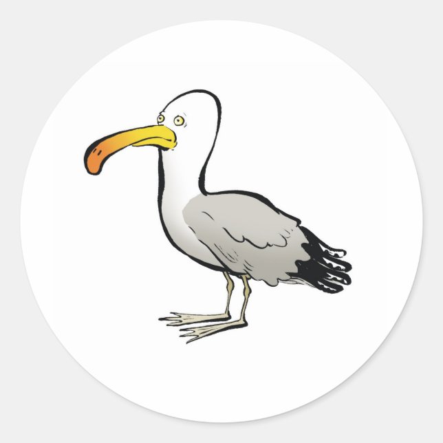 Seagull au naturel classic round sticker (Front)