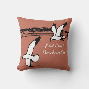 Seagull Beach East Coast Beachcomber pink pillow