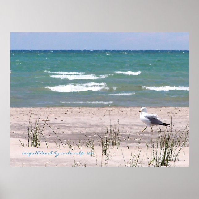 Seagull Beach Watercolor Print (Front)
