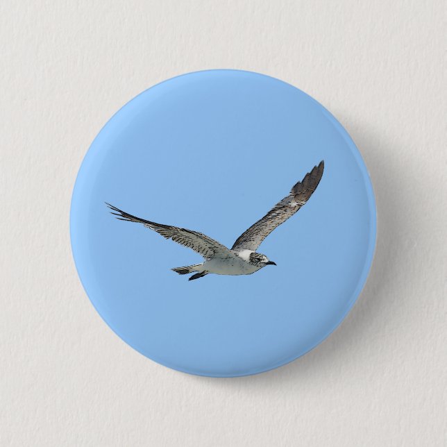 Seagull Bird 2 Inch Round Button (Front)