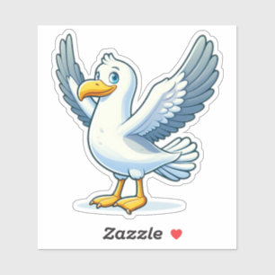 Seagull bird Custom-Cut Vinyl Sticker