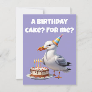 Seagull Birthday Surprise – Cake Not Safe! Postcard