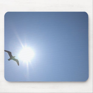 Seagull blue sky mouse pad