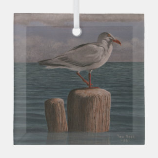 Seagull by Tom Rock Glass Ornament