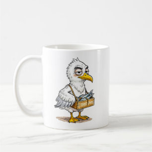 Seagull Carrying Fish Crate at the Coast Coffee Mug