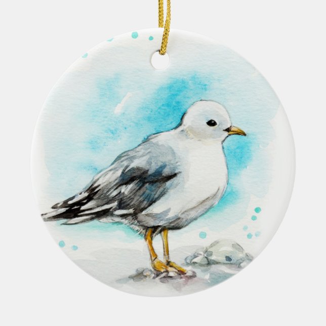 Seagull Ceramic Ornament (Front)