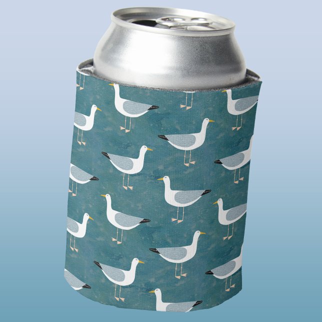 Seagull Coastal Can Cooler (Seagulls coastal can cooler for your beach house)