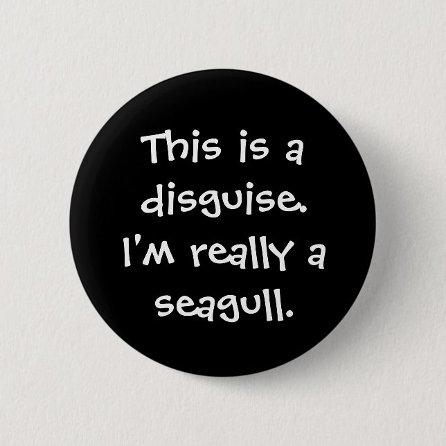 Seagull Costume 2 Inch Round Button (Front)
