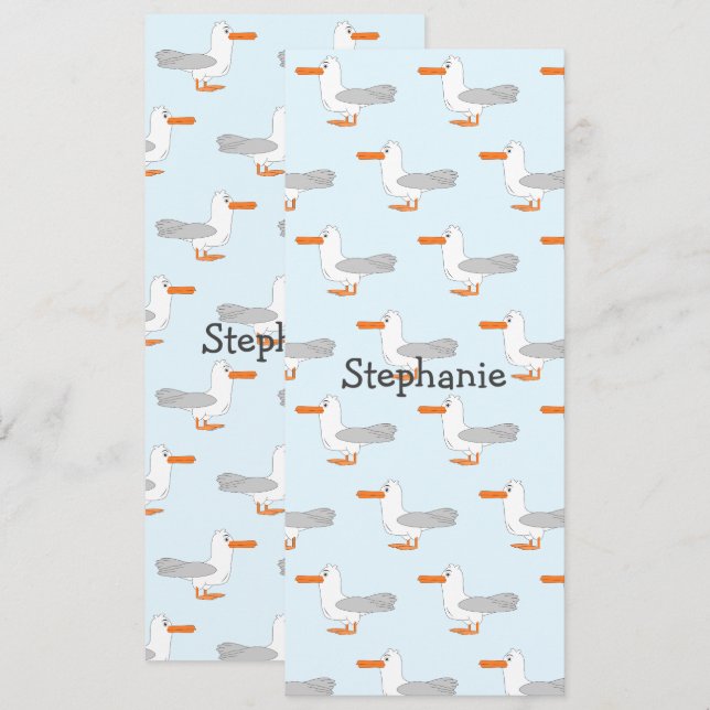 Seagull  Design Personalised Bookmark Invitation (Front/Back)