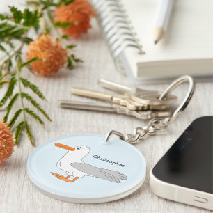 Seagull Design Personalised Keychain