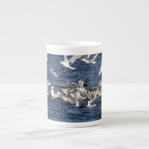 Seagull eeding Frenzy Bone China Mug