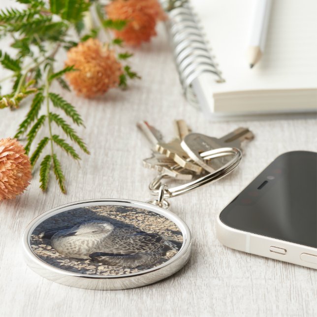 Seagull Enjoying The Sun Summer Photography Keychain (Side)