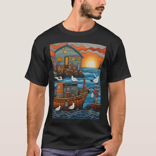 Seagull fisherman T-Shirt (Front)