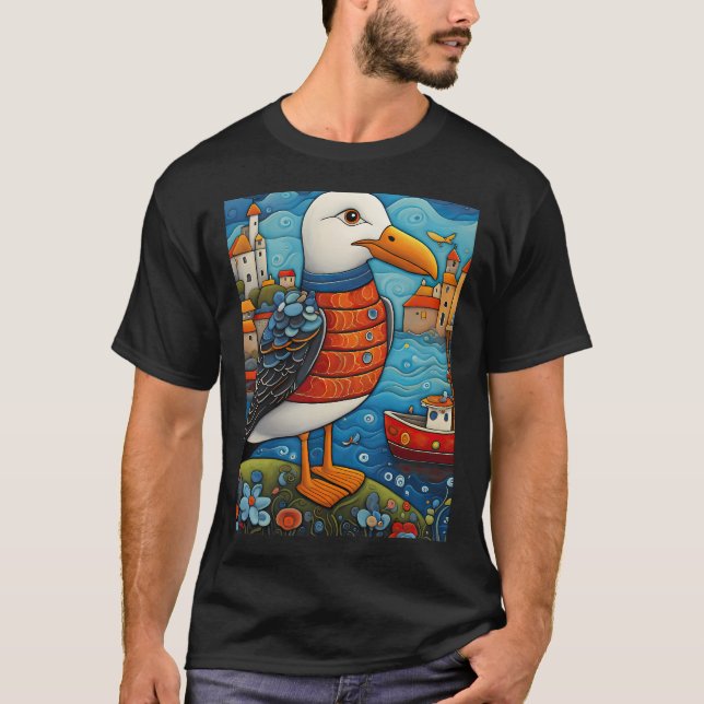 Seagull fisherman T-Shirt (Front)