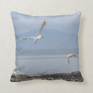 Seagull Flight Throw Pillow