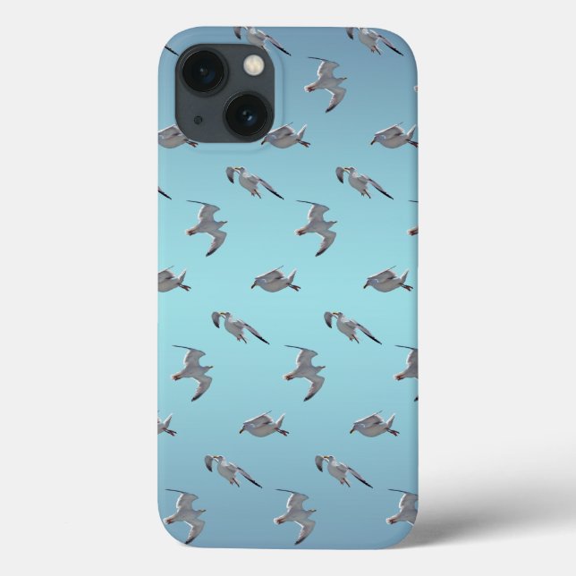 Seagull Frenzy iPad Mini Case (Sky Blue Mix) (Back)
