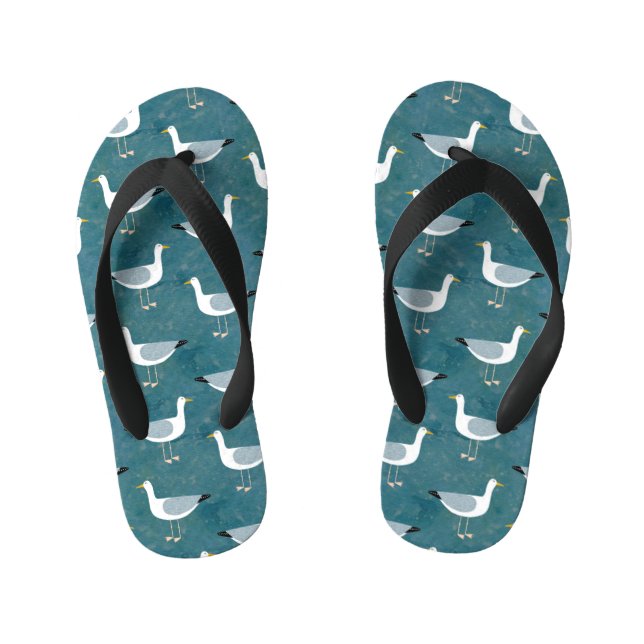 Seagull Green Kid's Flip Flops (Footbed)