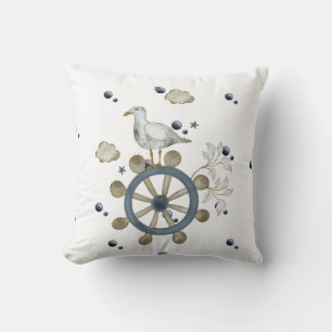 Seagull Hitching A Ride Throw Pillow