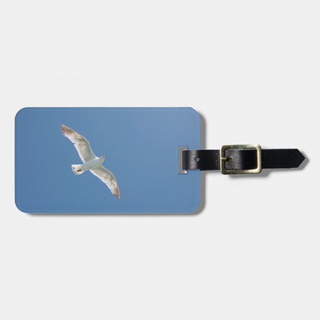 Seagull in a blue sky luggage tag (Front Horizontal)