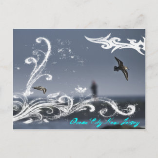 Seagull in flight postcard