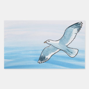 Seagull in Flight Sticker