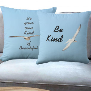 Seagull in Flight Throw Pillow