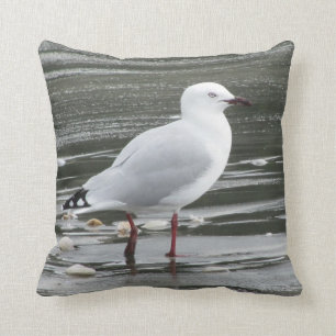 Seagull in the Sea Throw Pillow
