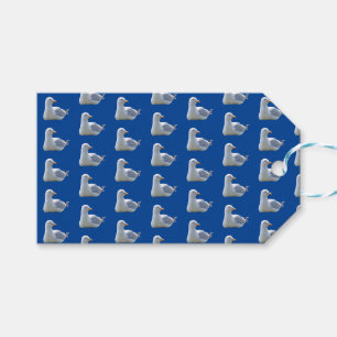 Seagull Laying Down Blue Gift Tags