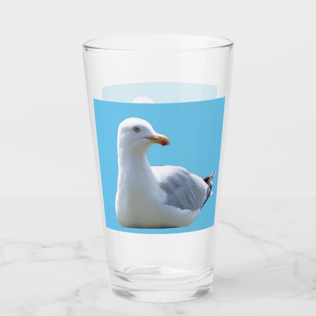 Seagull Laying Down  Glass (Front)
