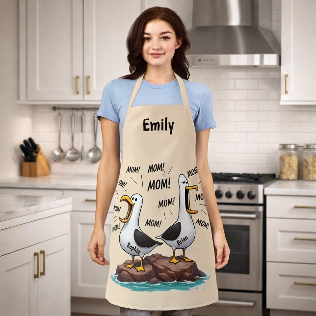 Seagull Mom Funny Personalized Apron (Creator Uploaded)