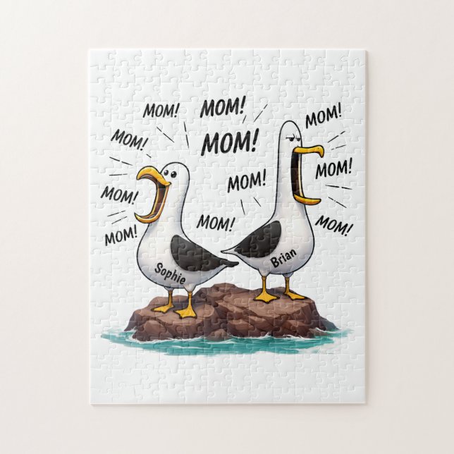 Seagull Mom Funny Personalized Jigsaw Puzzle (Vertical)