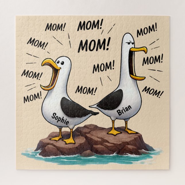 Seagull Mom Funny Personalized Jigsaw Puzzle (Vertical)