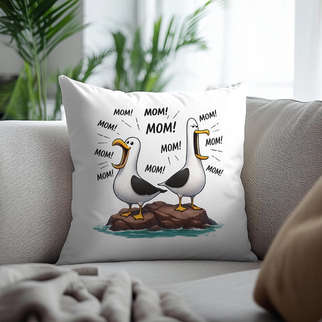 Seagull Mom Funny Personalized Throw Pillow (Creator Uploaded)
